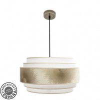 Distribuidor - Lâmpadas Diversas | Colgantes Moderno | COLGANTE NEPAL 5P 3XE27 CUERO/BLANCO/ORO REGX50X50CM Ref: 227895014